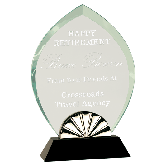 9 3/4" Oval Horizon Glass with Black Base