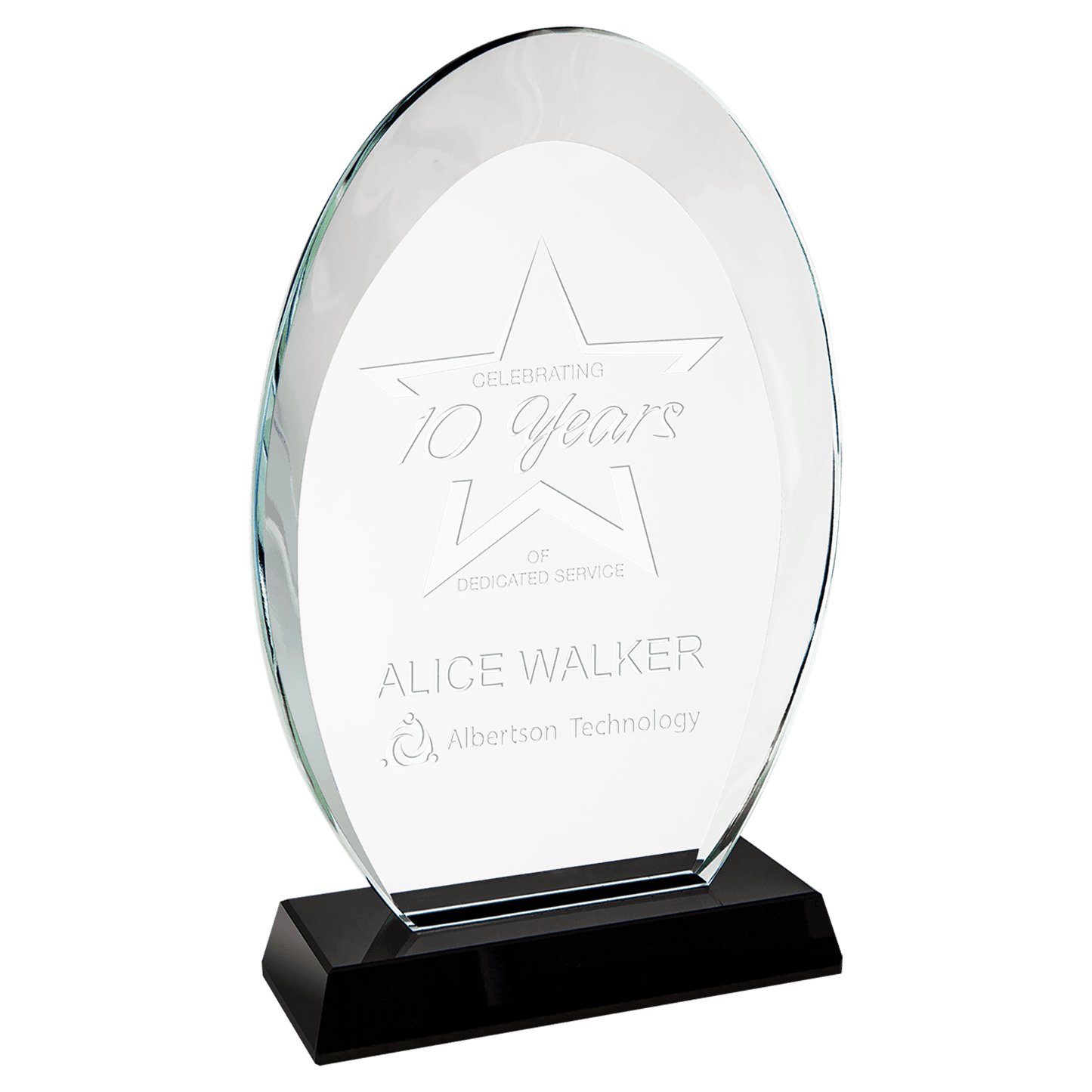 Black 8" Oval Halo Glass with Base