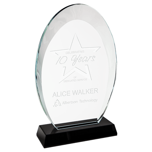 Black 8" Oval Halo Glass with Base