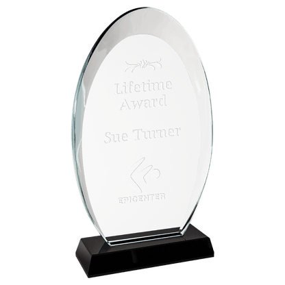 Black 8 3/4" Oval Halo Glass with Base