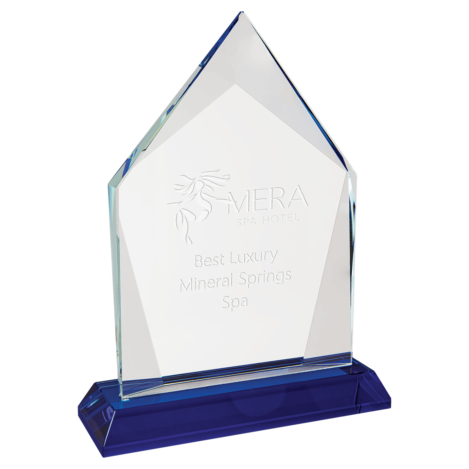 Blue 7 3/4" Diamond Halo Glass with Base