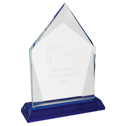 Blue 7 3/4" Diamond Halo Glass with Base