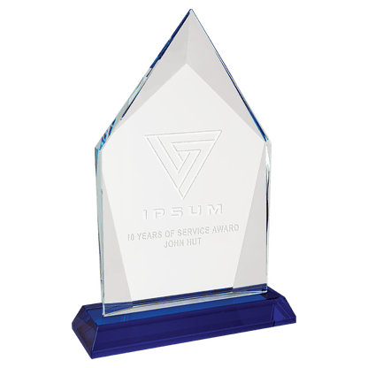 Blue 8 1/2" Diamond Halo Glass with Base