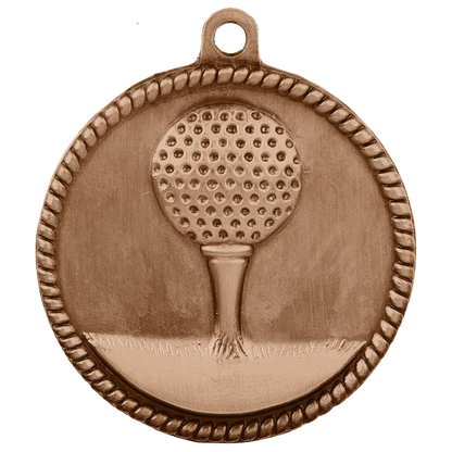 Antique Bronze 2" Golf High Relief Medal