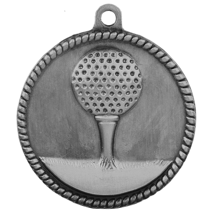 Antique Silver 2" Golf High Relief Medal