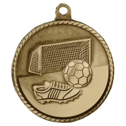 Antique Gold 2" Soccer High Relief Medal