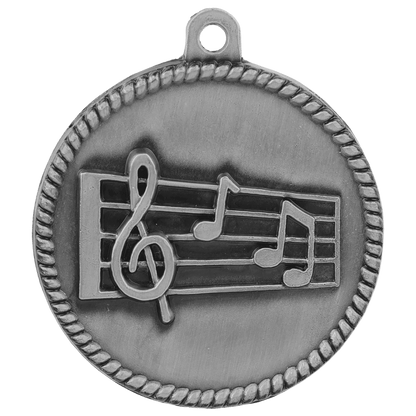 Antique Silver 2" Music High Relief Medal