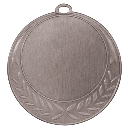 Antique Silver 2 3/4" Half Wreath 2" Insert Holder Medal