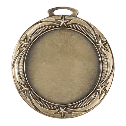 Antique Gold 2 3/4" Star 2" Insert Holder Medal