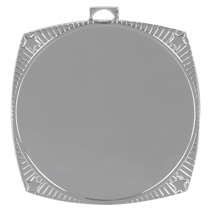 Bright Silver 2 1/8" Square Star 2" Insert Holder Medal