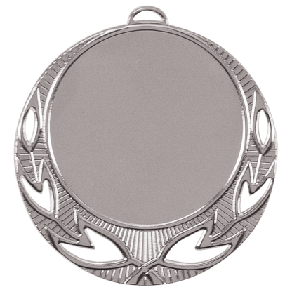 Bright Silver 2 3/4" Open Wreath 2" Insert Holder Medal