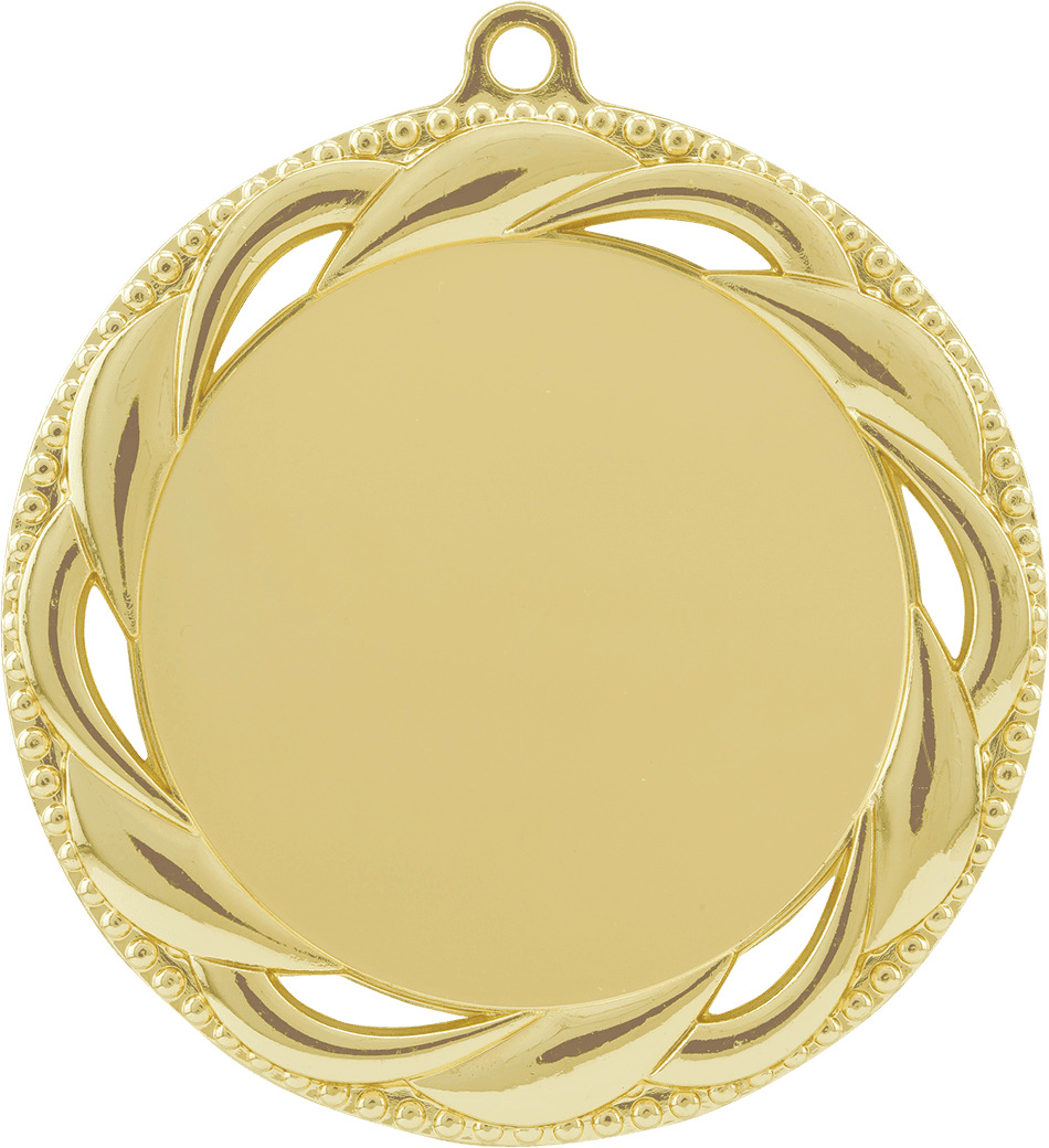 Bright Gold 2 3/4" Rosette 2" Insert Holder Medal