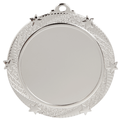 Bright Silver 2 3/4" 6-Star 2" Insert Medal Holder