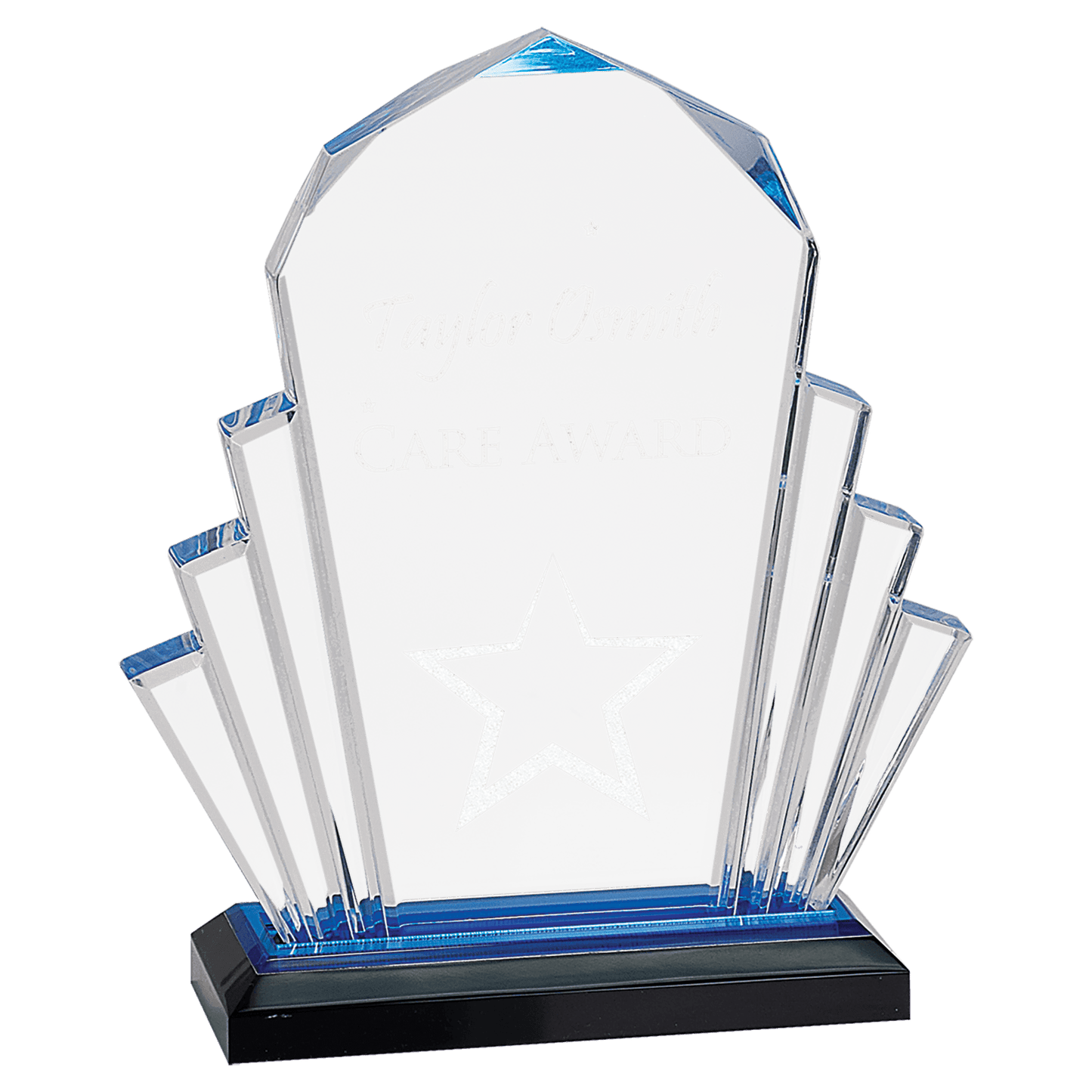 Blue 6" x 9" Faceted Impress Acrylic