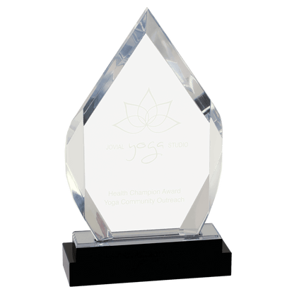 Silver 8" Fusion Diamond Impress Acrylic with Black Glass Base