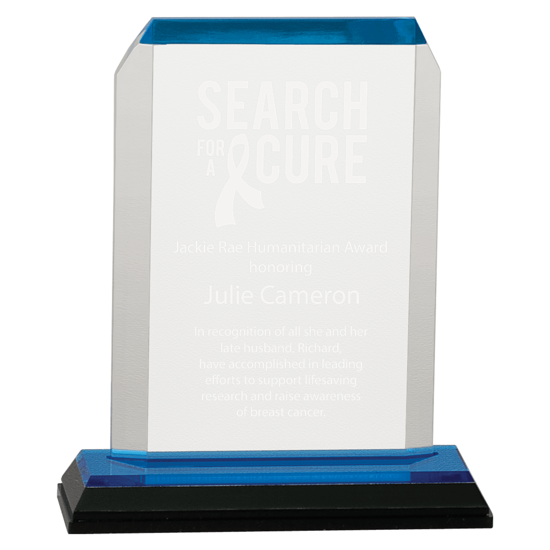 Blue 3 1/2" x 5 1/2" Clipped Corner Impress Acrylic