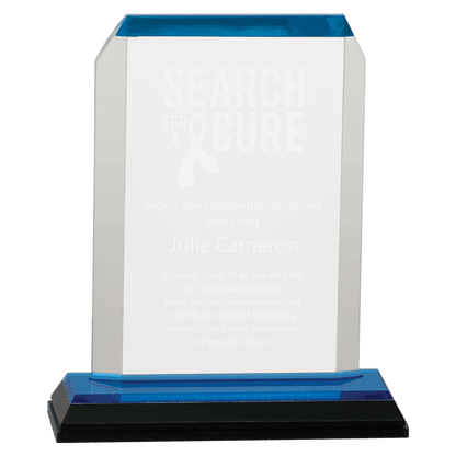 Blue 3 1/2" x 5 1/2" Clipped Corner Impress Acrylic