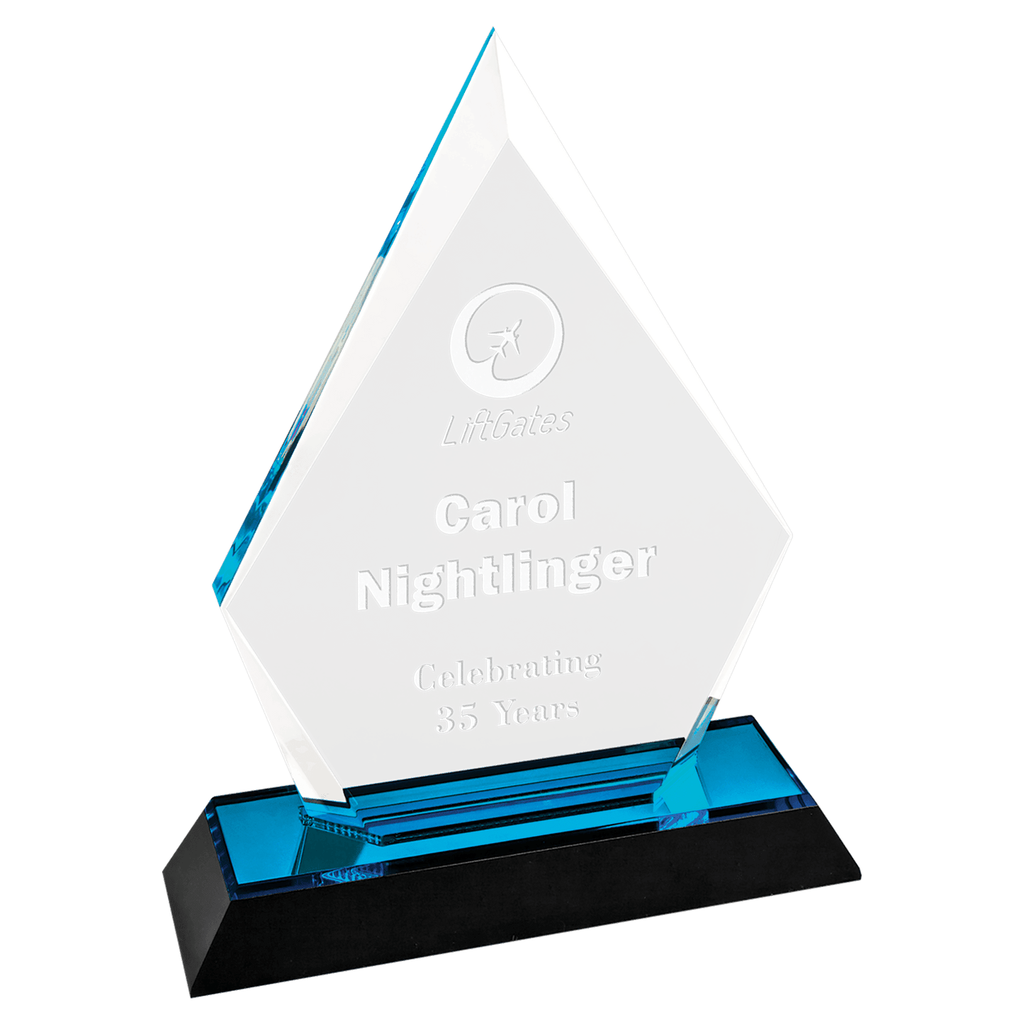 Blue 7" Arrow Point Impress Acrylic