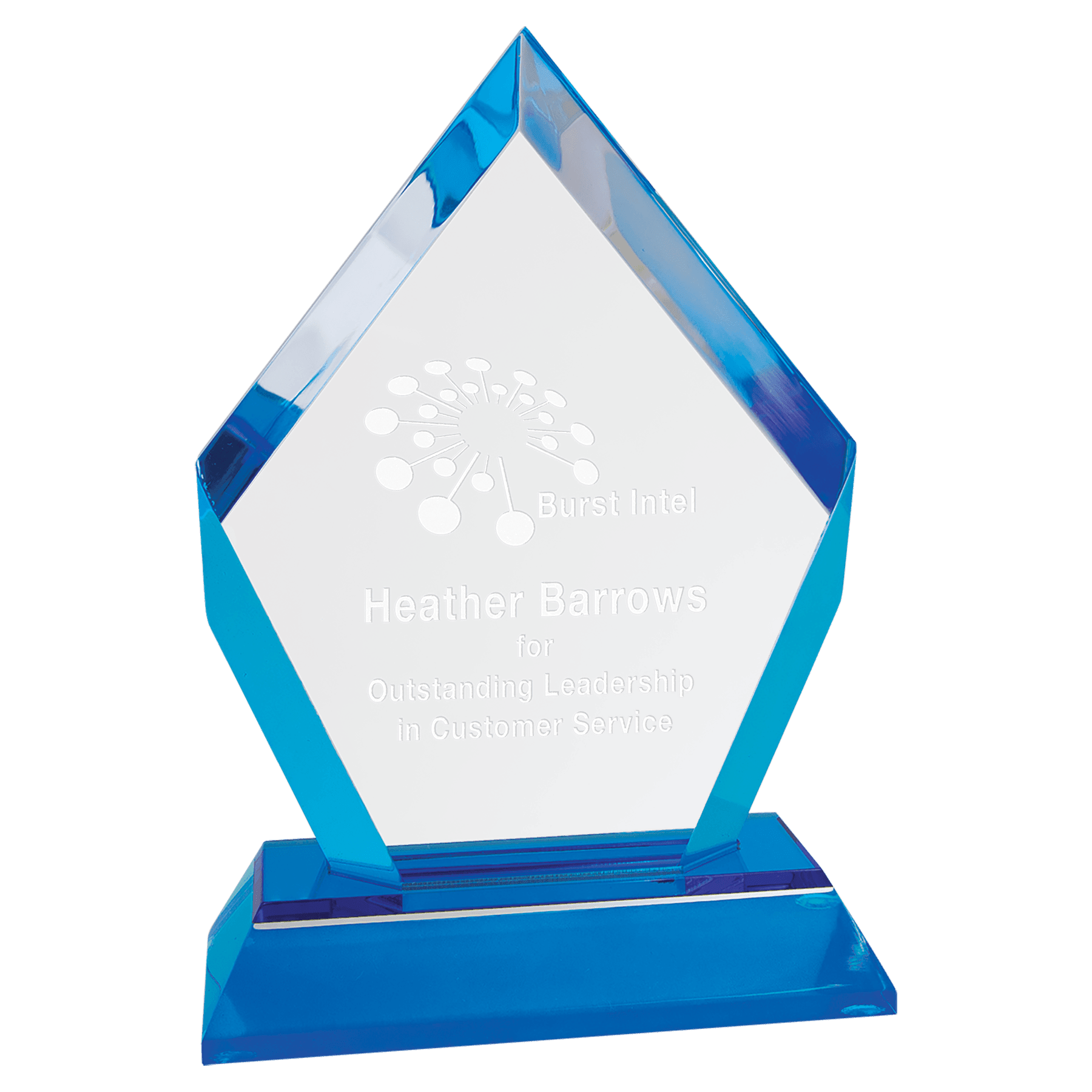 Blue 6" Frosted Base Diamond Impress Acrylic