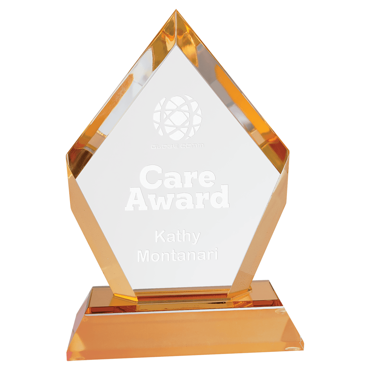 Gold 6" Frosted Base Diamond Impress Acrylic