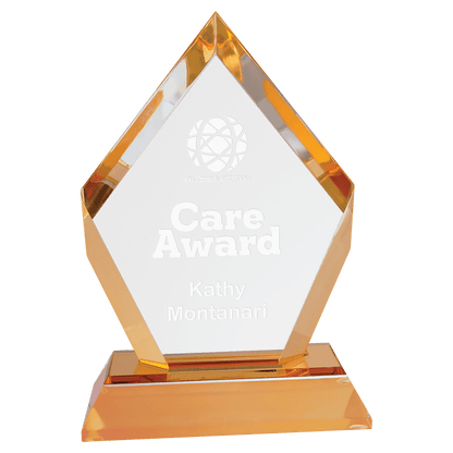 Gold 6" Frosted Base Diamond Impress Acrylic