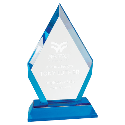 Blue 7" Frosted Base Diamond Impress Acrylic