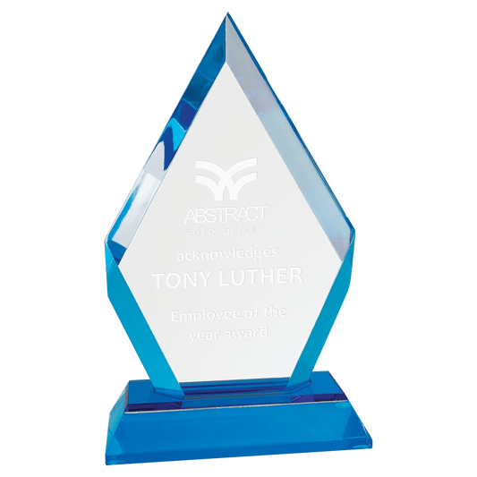 Blue 7" Frosted Base Diamond Impress Acrylic