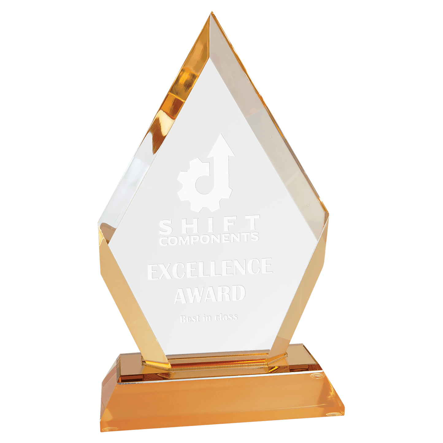 Gold 7" Frosted Base Diamond Impress Acrylic