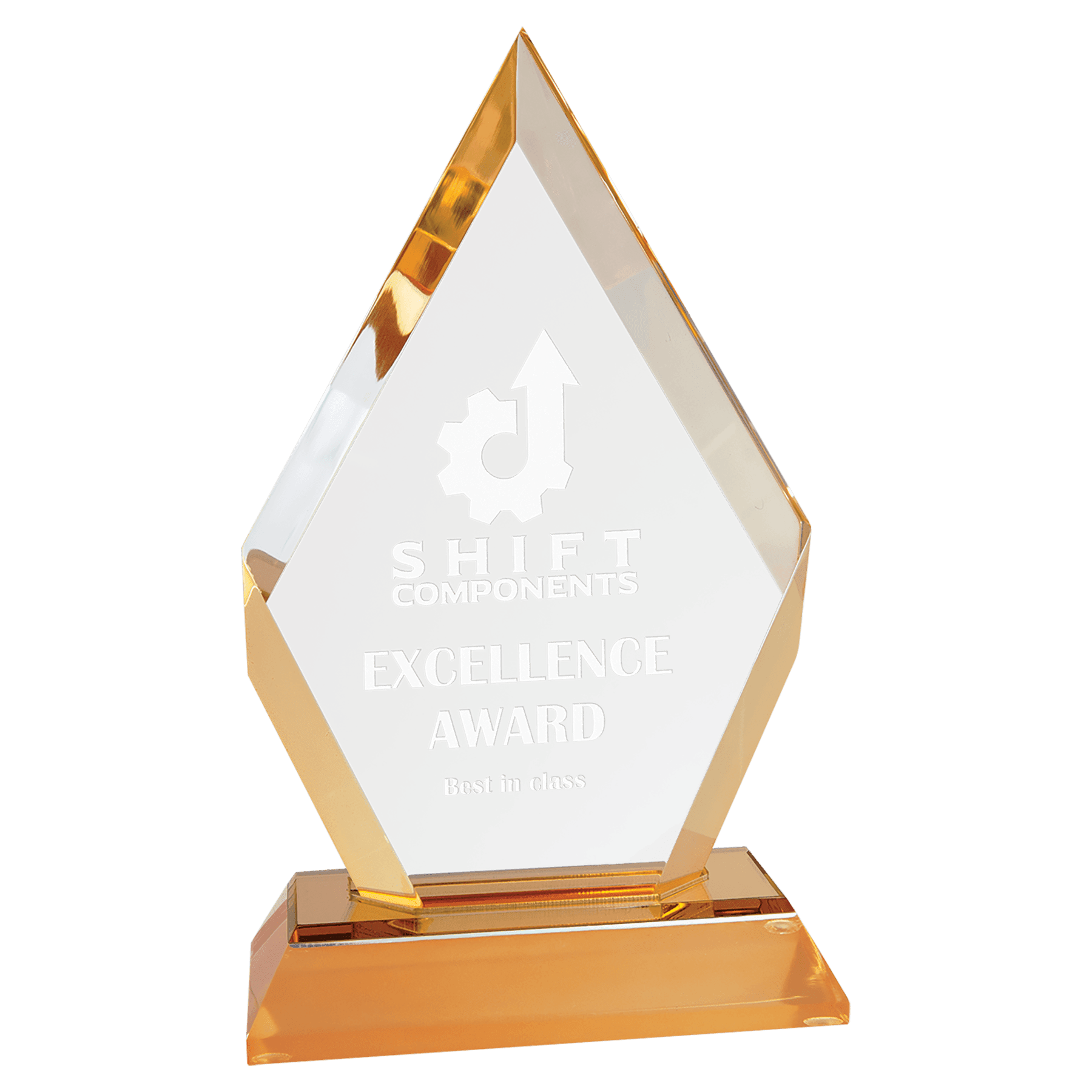 Gold 7" Frosted Base Diamond Impress Acrylic