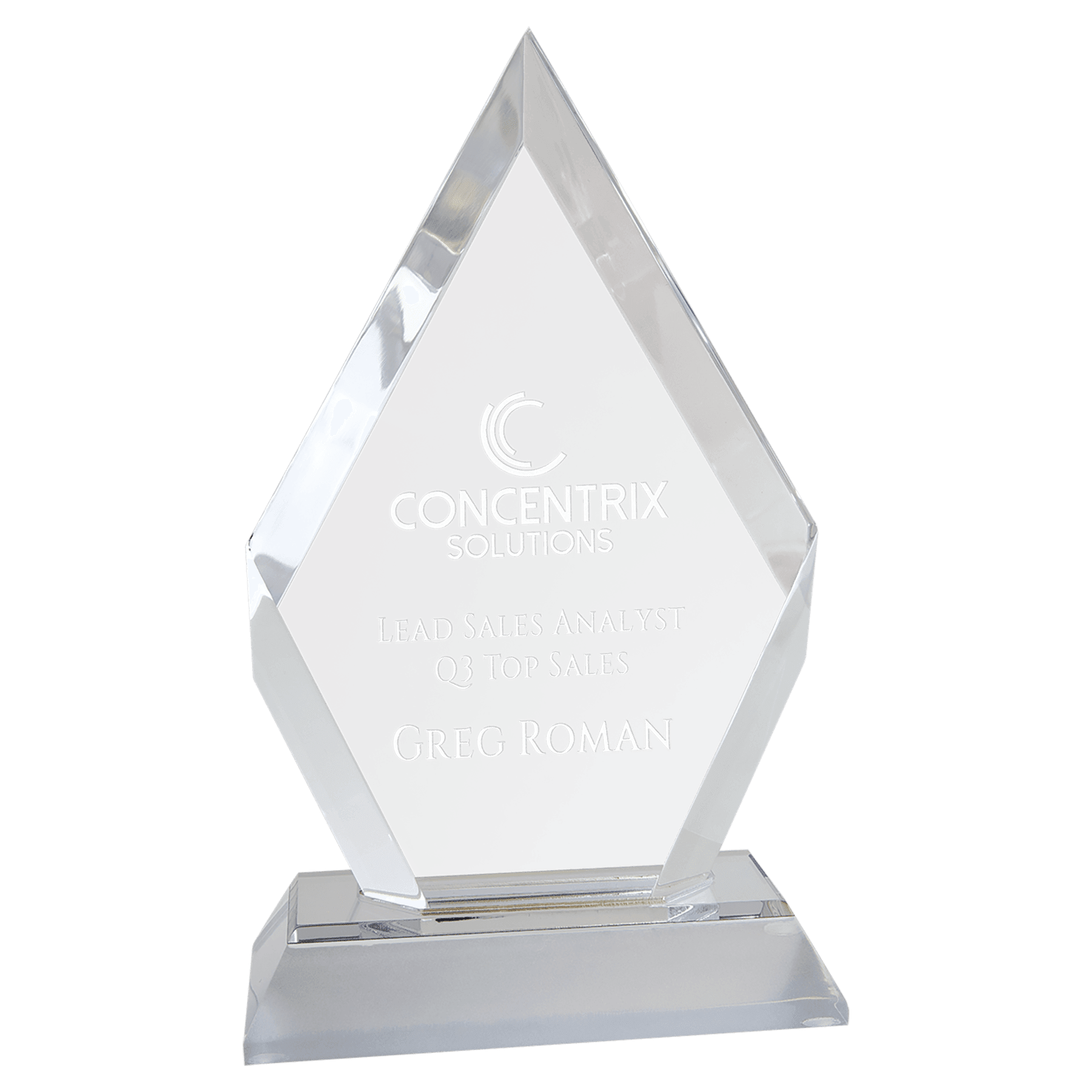 Silver 7" Frosted Base Diamond Impress Acrylic