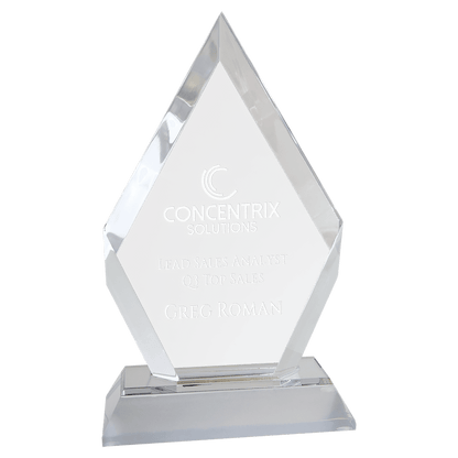 Silver 7" Frosted Base Diamond Impress Acrylic