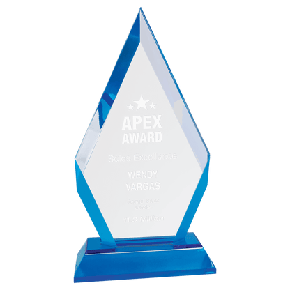 Blue 8" Frosted Base Diamond Impress Acrylic