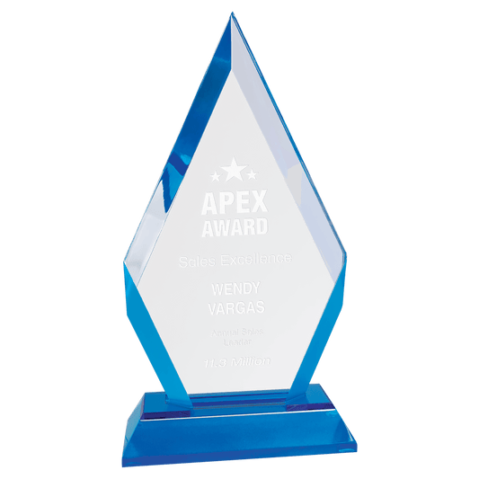 Blue 8" Frosted Base Diamond Impress Acrylic