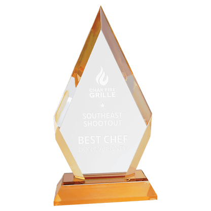 Gold 8" Frosted Base Diamond Impress Acrylic