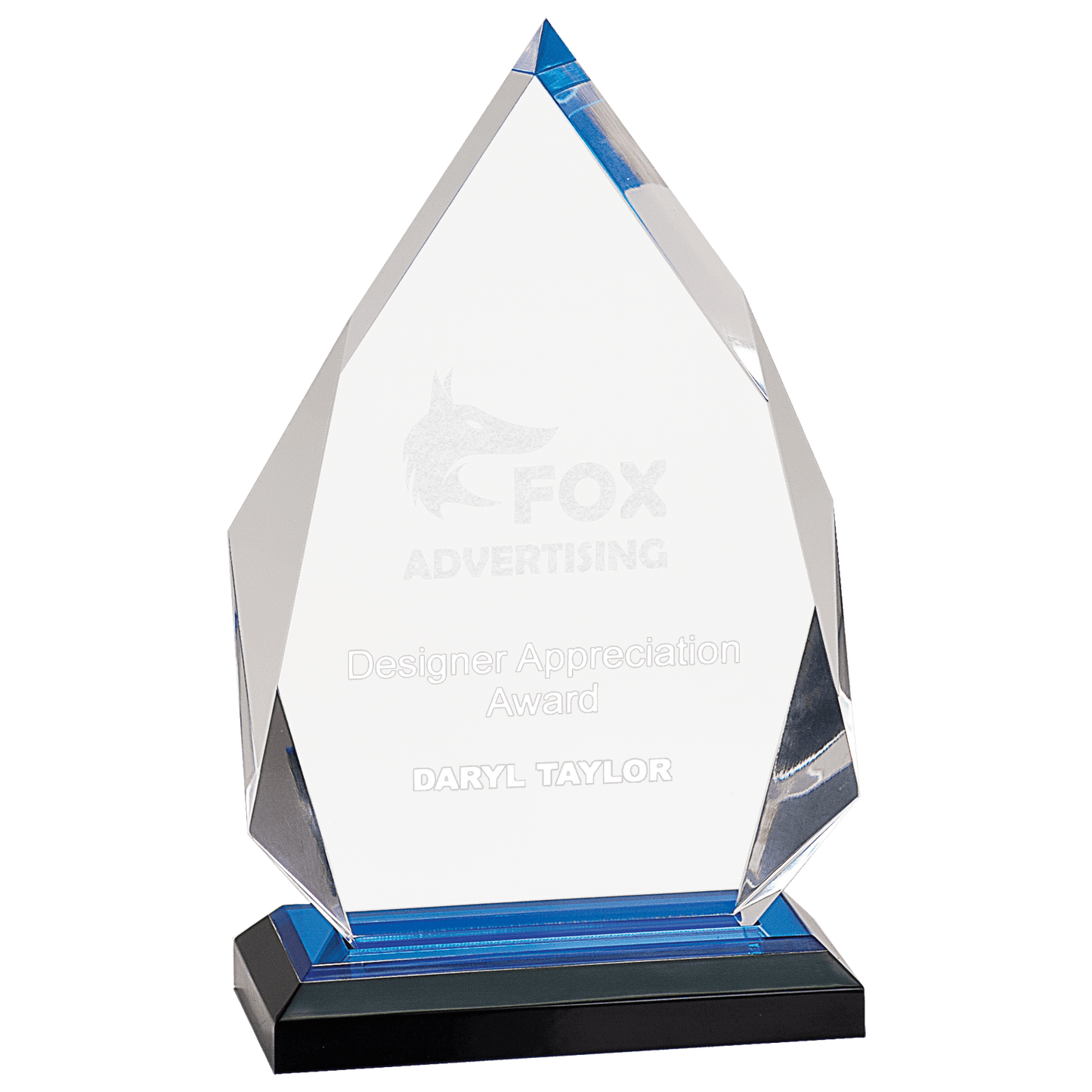 Blue 5 1/4" x 8 3/4" Diamond Impress Acrylic