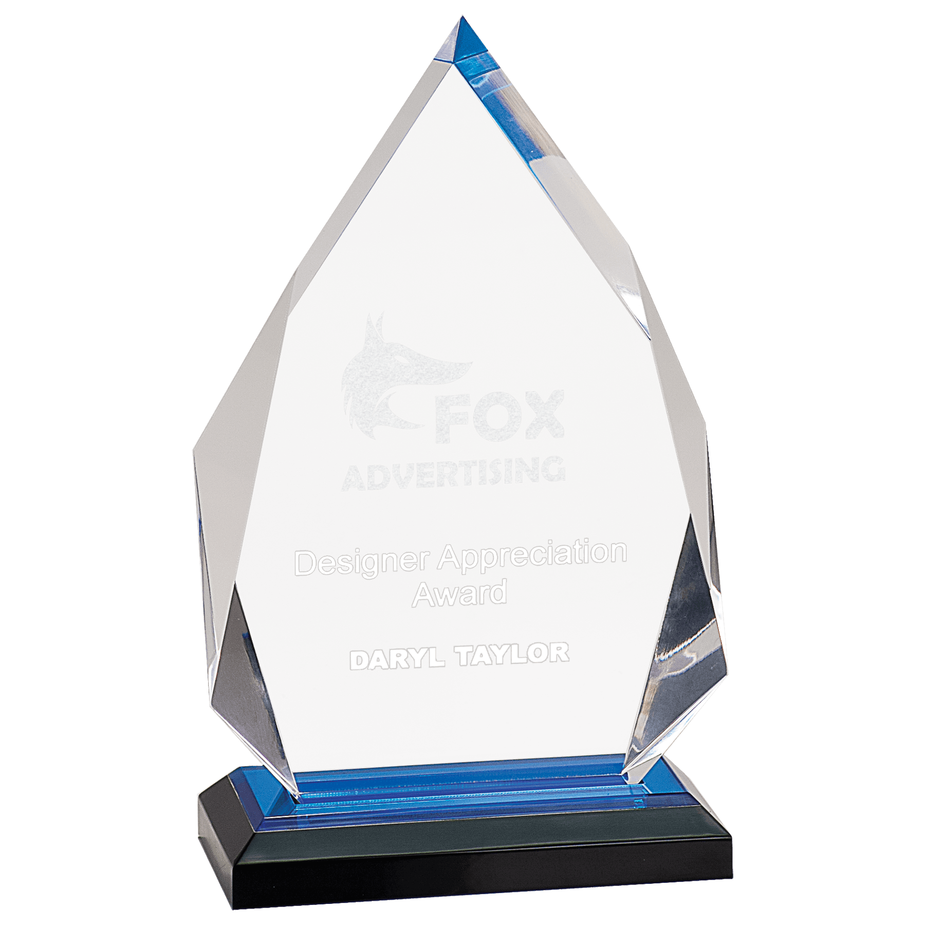 Blue 5 1/4" x 8 3/4" Diamond Impress Acrylic