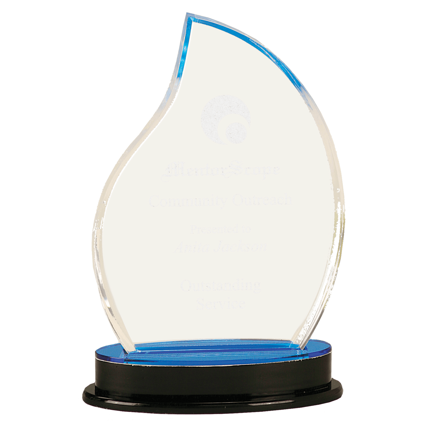 Blue 8 1/4" Flame Impress Acrylic