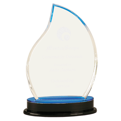 Blue 8 1/4" Flame Impress Acrylic