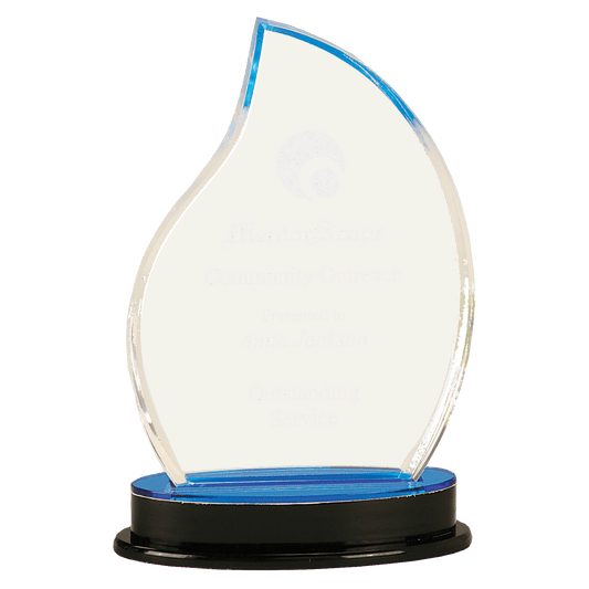 Blue 8 1/4" Flame Impress Acrylic