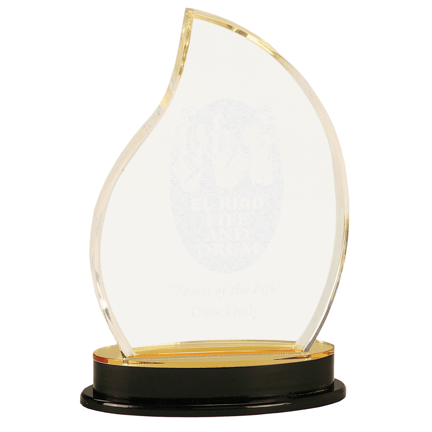 Gold 8 1/4" Flame Impress Acrylic