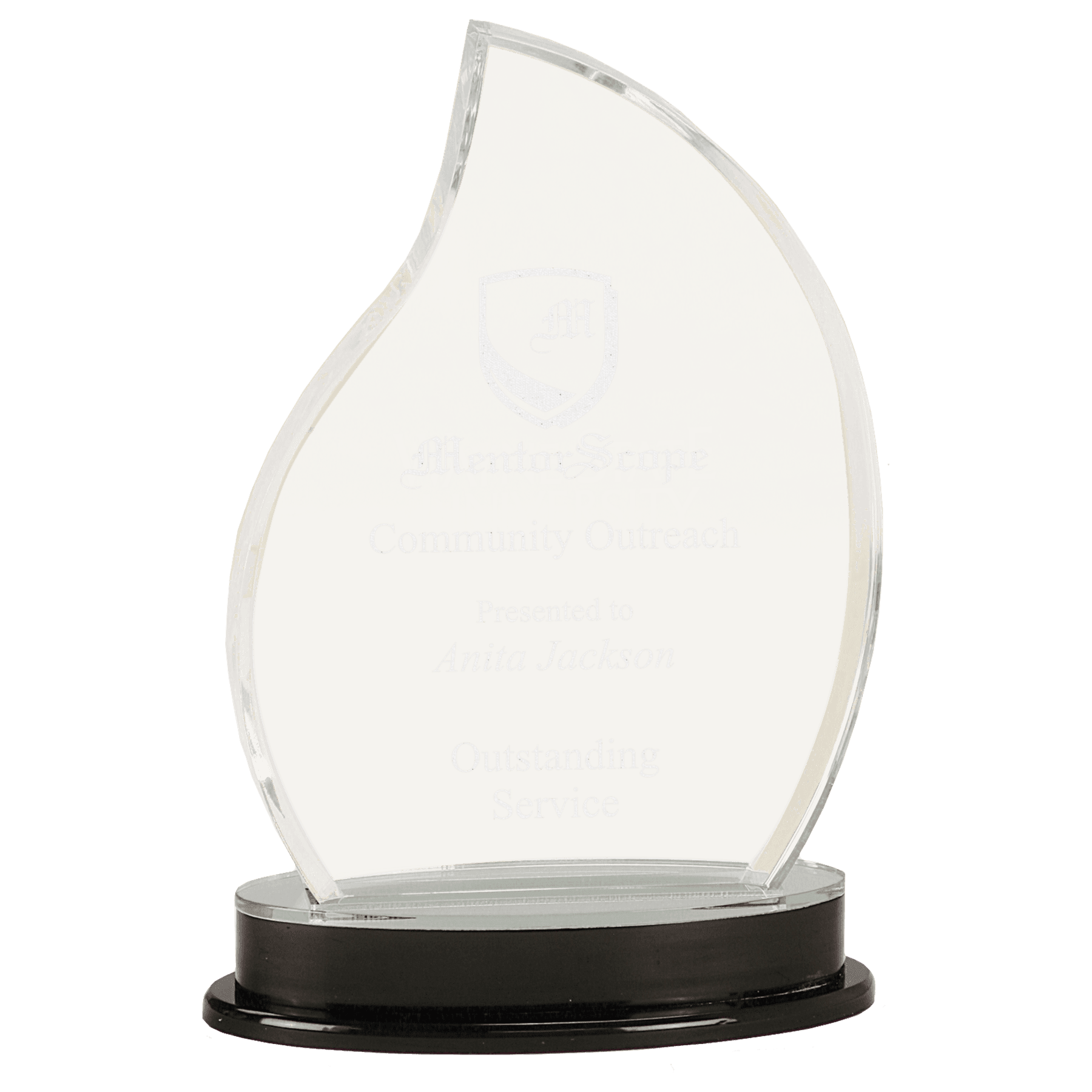 Silver 8 1/4" Flame Impress Acrylic