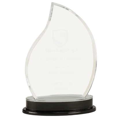 Silver 8 1/4" Flame Impress Acrylic