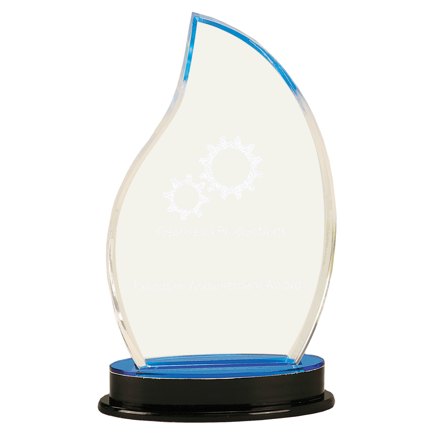 Blue 9 1/4" Flame Impress Acrylic