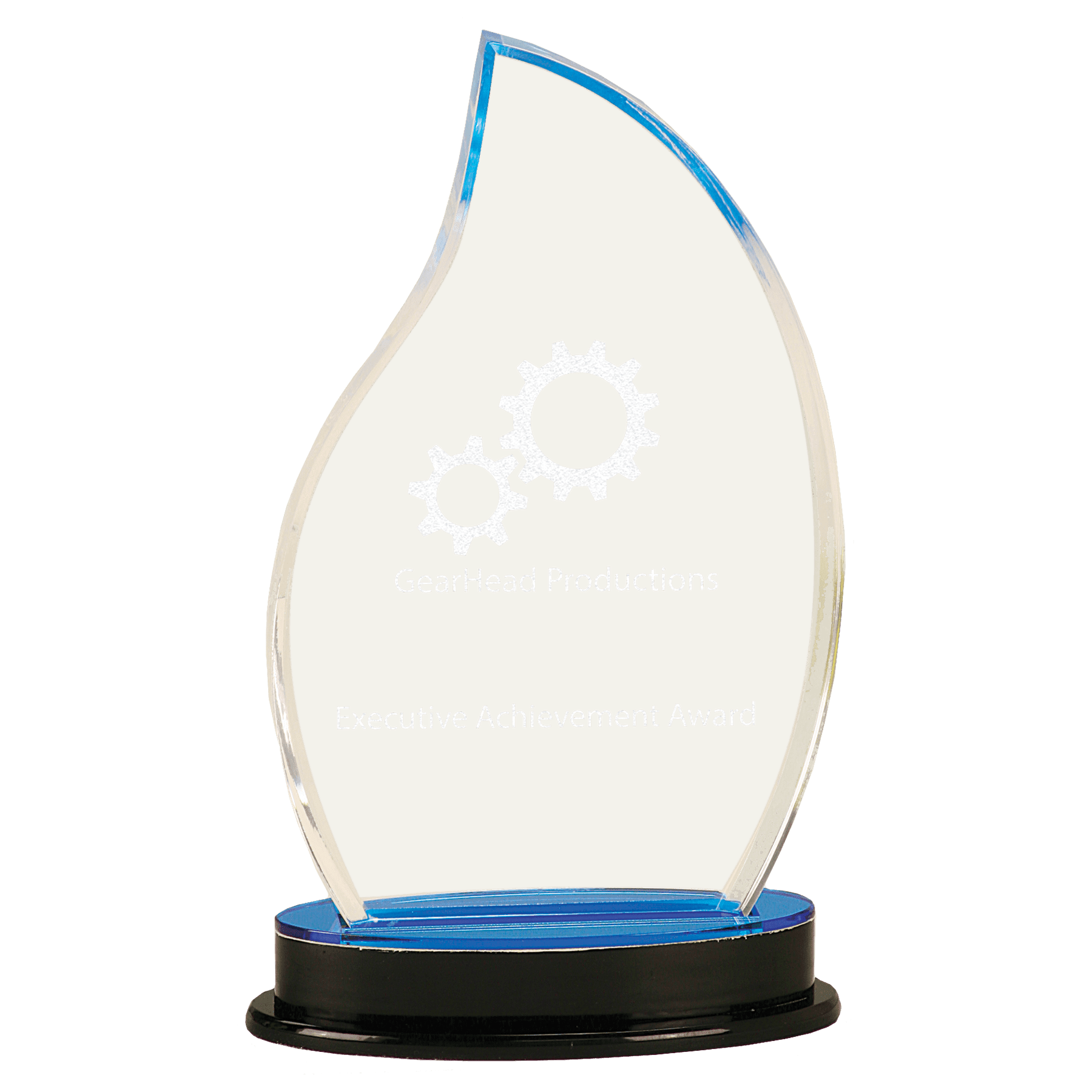 Blue 9 1/4" Flame Impress Acrylic