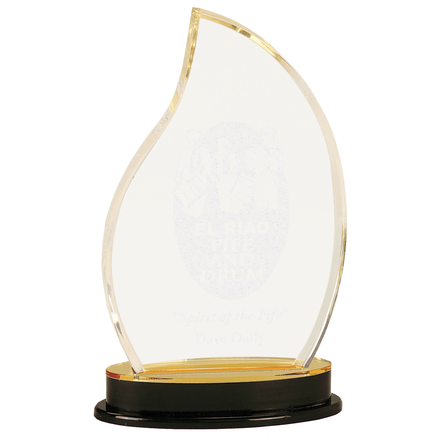 Gold 9 1/4" Flame Impress Acrylic