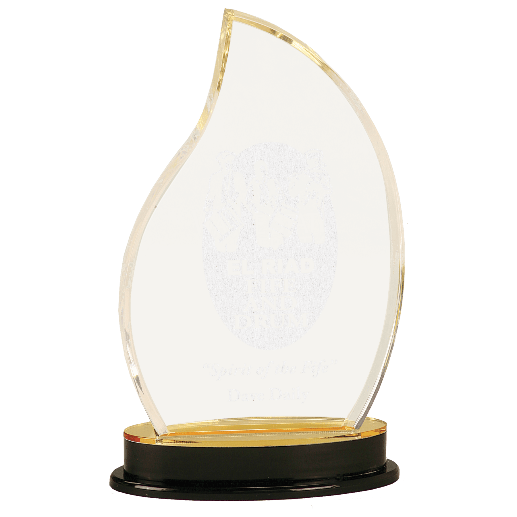 Gold 9 1/4" Flame Impress Acrylic