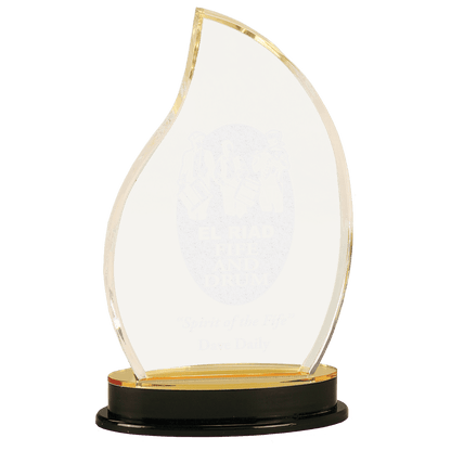 Gold 9 1/4" Flame Impress Acrylic