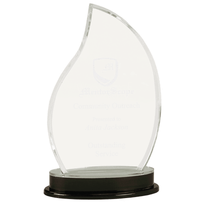 Silver 9 1/4" Flame Impress Acrylic