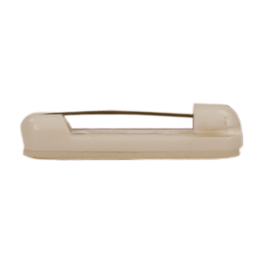 1 1/2" White Rounded Plastic Bar Pin with Adhesive