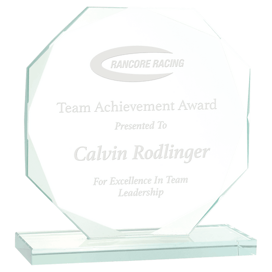 6" Octagon Jade Glass Award